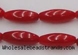 CCB136 15.5 inches 5*12mm rice red coral beads strand wholesale