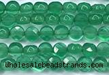 CCB1362 15 inches 2.5mm faceted coin green agate beads