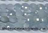 CCB1368 15 inches 4mm faceted coin aquamarine beads