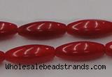 CCB137 15.5 inches 5*13mm rice red coral beads strand wholesale