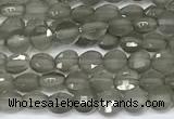 CCB1373 15 inches 4mm faceted coin grey moonstone beads