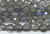 CCB1374 15 inches 4mm faceted coin labradorite beads