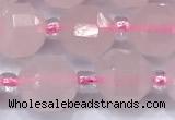 CCB1431 15 inches 7mm - 8mm faceted rose quartz beads