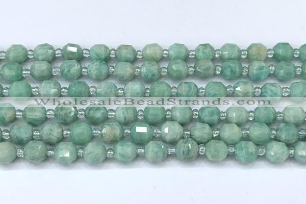 CCB1434 15 inches 7mm - 8mm faceted amazonite beads