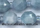 CCB1466 15 inches 9mm - 10mm faceted aquamarine beads