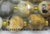 CCB1470 15 inches 9mm - 10mm faceted crazy lace agate beads