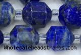 CCB1476 15 inches 9mm - 10mm faceted lapis lazuli beads