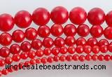 CCB15 5pcs 15.5 inches round shape red coral beads Wholesale