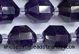 CCB1527 15 inches 9mm - 10mm faceted amethyst gemstone beads