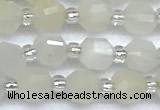 CCB1560 15 inches 5mm - 6mm faceted white moonstone beads