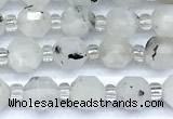 CCB1562 15 inches 5mm - 6mm faceted white moonstone beads