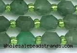 CCB1578 15 inches 5mm - 6mm faceted green aventurine beads