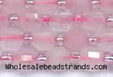 CCB1584 15 inches 5mm - 6mm faceted rose quartz beads