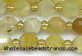 CCB1586 15 inches 5mm - 6mm faceted yellow opal beads