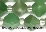 CCB1613 15 inches 10mm faceted green aventurine beads