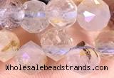 CCB1631 15 inches 6mm faceted teardrop pink quartz beads