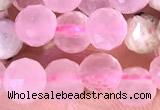 CCB1636 15 inches 6mm faceted teardrop rose quartz beads