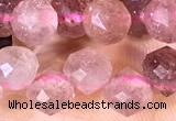 CCB1641 15 inches 6mm faceted teardrop strawberry quartz beads