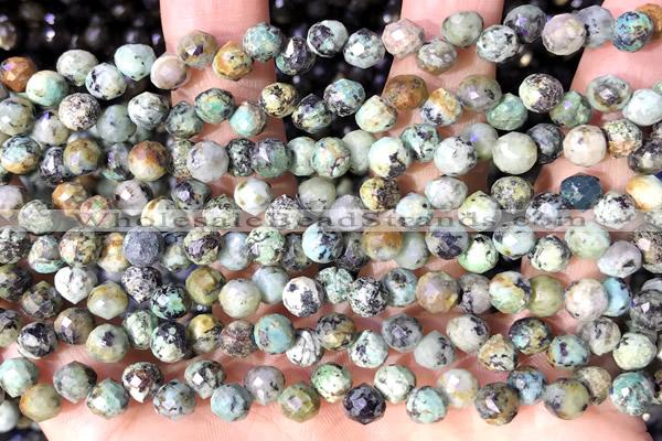 CCB1643 15 inches 6mm faceted teardrop African turquoise beads