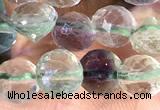 CCB1647 15 inches 6mm faceted teardrop fluorite beads