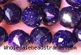 CCB1662 15 inches 6mm faceted teardrop blue goldstone beads