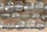 CCB541 15.5 inches 4mm faceted coin grey moonstone beads