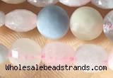 CCB614 15.5 inches 6mm faceted coin morganite gemstone beads