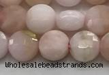 CCB704 15.5 inches 6mm faceted coin pink opal gemstone beads