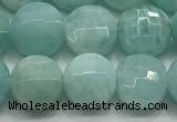 CCB721 15.5 inches 8mm faceted coin amazonite gemstone beads