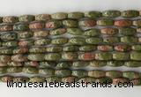 CCB816 15.5 inches 5*12mm rice unakite gemstone beads wholesale