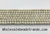 CCB824 15.5 inches 6mm round matte ivory jasper gemstone beads wholesale