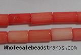 CCB84 15.5 inches 5*10mm column pink coral beads Wholesale