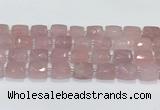 CCB888 11*15mm-12*16mm faceted cuboid rose quartz beads wholesale