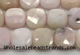 CCB909 15.5 inches 8*8mm faceted square pink opal beads