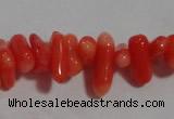 CCB91 15.5 inch 4*11mm irregular branch pale red coral chip beads