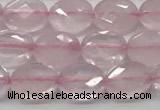 CCB915 15.5 inches 6*8mm faceted oval rose quartz beads