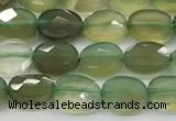 CCB917 15.5 inches 6*8mm faceted oval green agate beads