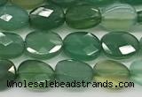 CCB918 15.5 inches 6*8mm faceted oval green agate beads