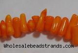 CCB92 15.5 inch 4*11mm irregular branch yellow coral chip beads