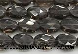 CCB922 15.5 inches 6*8mm faceted oval smoky quartz beads