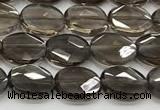 CCB932 15.5 inches 8*10mm faceted oval smoky quartz beads