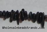 CCB94 15.5 inch 4*11mm irregular branch dark grey coral chip beads