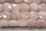 CCB976 15.5 inches 6*6mm faceted square pink opal beads