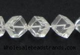 CCC215 15.5 inches 10*10mm cubic grade AB natural white crystal beads