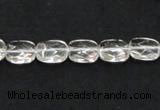 CCC224 8*10mm faceted rectangle grade AB natural white crystal beads