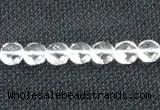 CCC271 15 inches 8mm faceted coin grade A natural white crystal beads