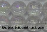 CCC414 15.5 inches 12mm faceted round AB-color white crystal beads