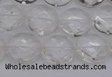 CCC503 15.5 inches 10mm faceted coin natural white crystal beads