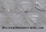 CCC508 15.5 inches 20mm faceted coin natural white crystal beads