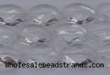 CCC514 15.5 inches 12*16mm faceted oval natural white crystal beads